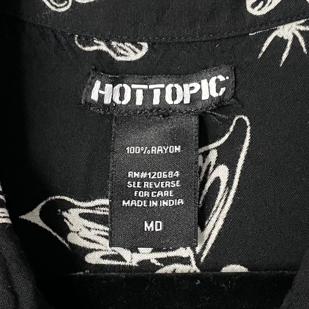 Hot Topic Top Womens Medium Skeleton Fairy Mushroom Bug Novelty Grunge Goth - Picture 9 of 10